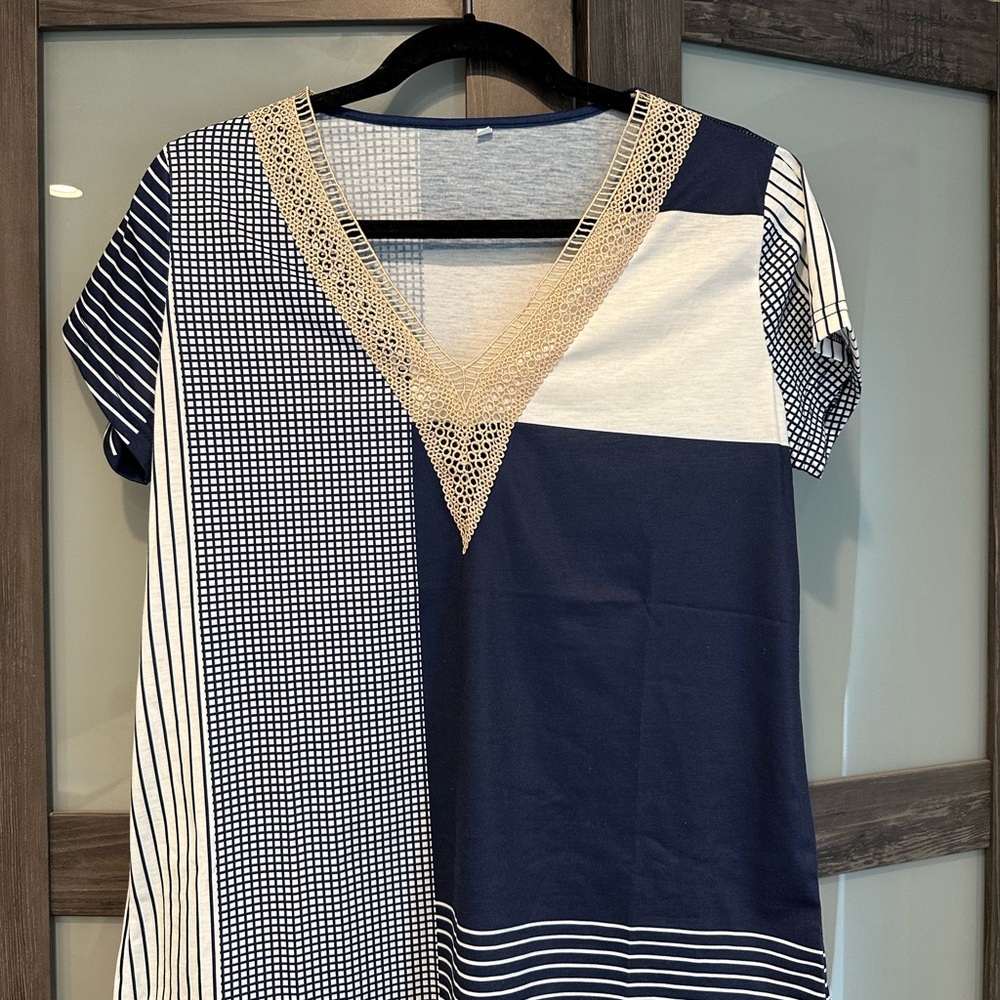 ETCYY Womens Cap Sleeve Summer Top Trendy Striped Print Tank - Size S NWOT